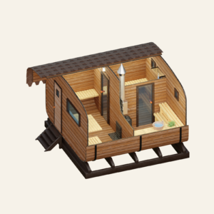 Овальная баня 4м*4м